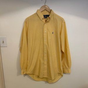 Ralph Lauren Yellow Plaid Long Sleeve Button Down Yarmouth Cotton- 16 34…